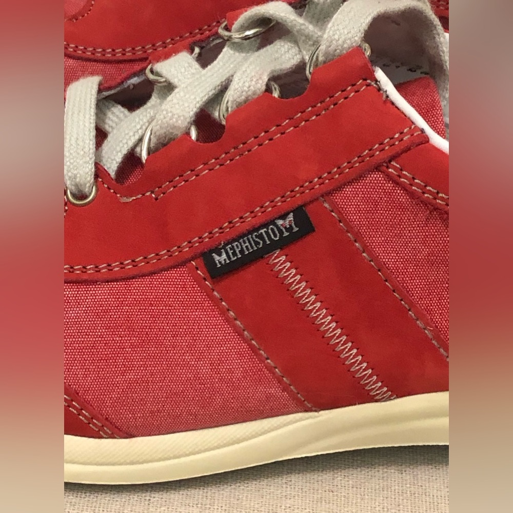 Mephisto Allrounder Sneakers, Red Nubuck and Cotton Canvas. Woman’s Size 8 - Picture 9 of 12
